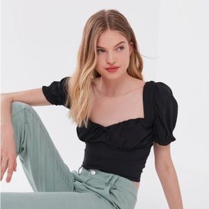 Urban Outfitters Cassia Puff Sleeve Cropped top